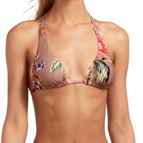 Vitamin A Gidget Brazilian cut floral bikini bottoms with adjustable side tie. - Picture 8 of 8